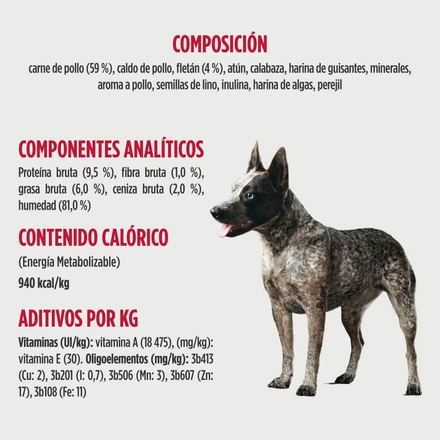 340 g Nulo Ternera Pollo con Flet&aacute;n Pat&eacute; en Lata para perros, , large Imagen numero 2