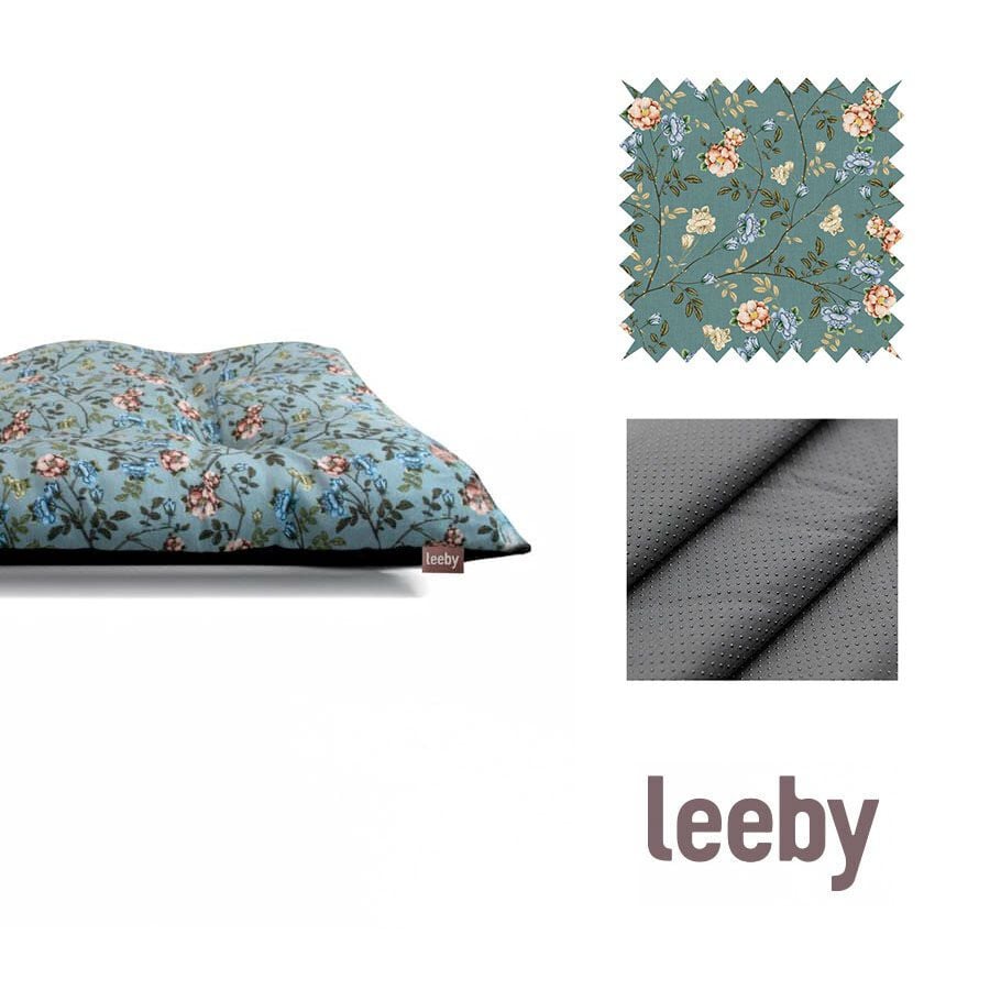Leeby Coj&iacute;n Acolchado Turquesa de Flores para perros, , large indicador imagen numero 4
