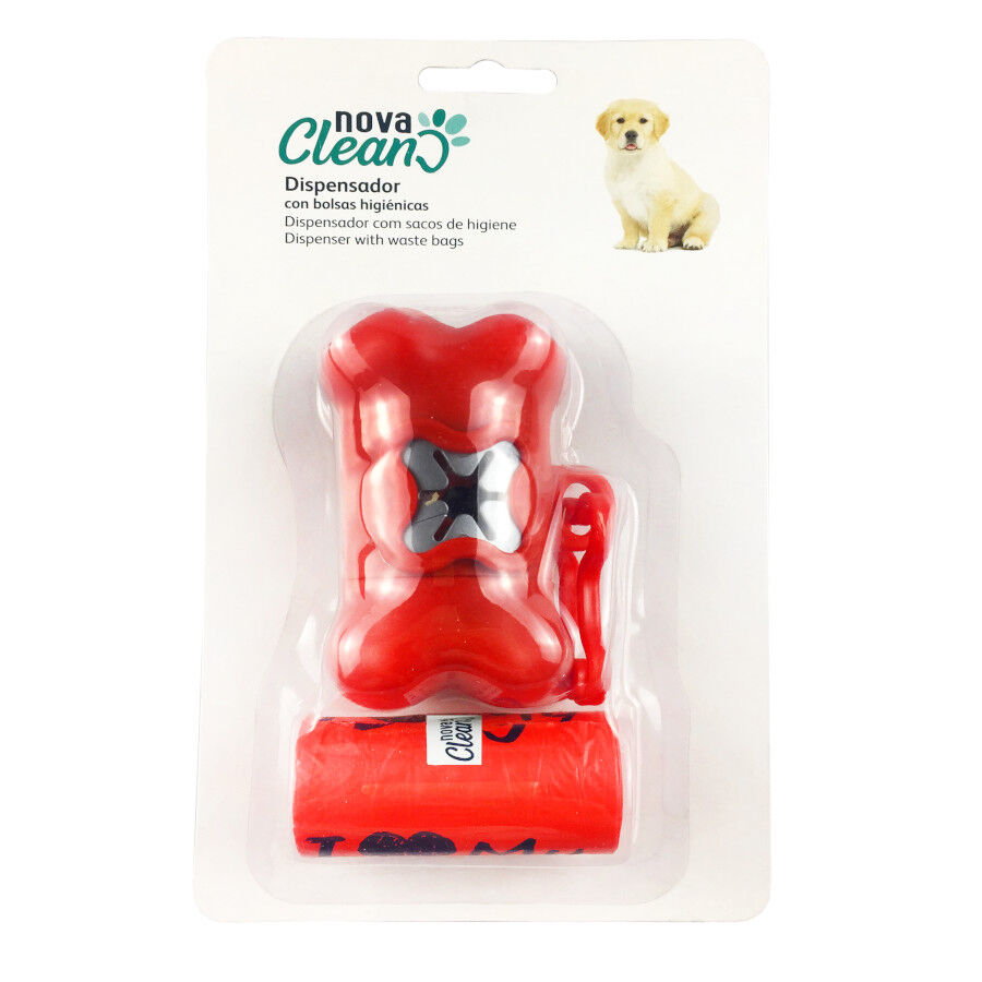 Nova Clean Pack Porta Bolsas Rojo + 60 Bolsas para heces de perros, , large Imagen numero 2