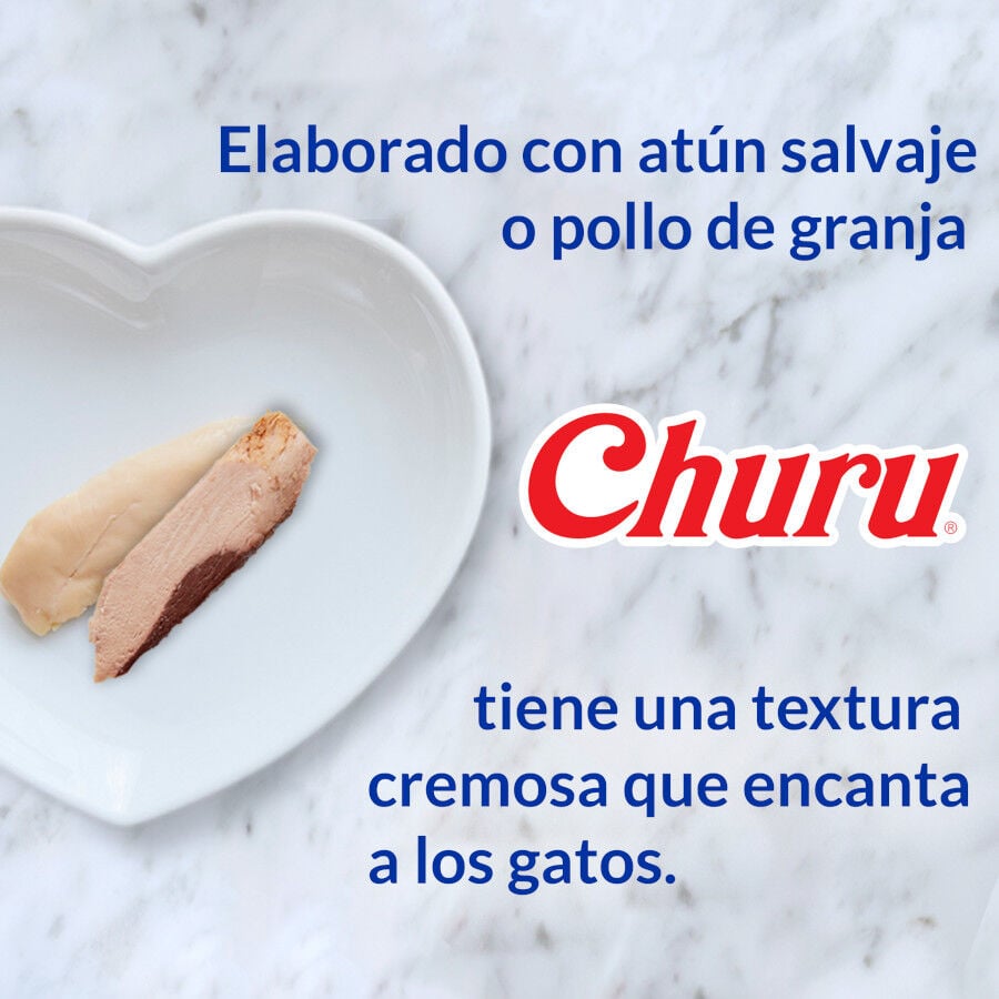 4 sobres x 14 g Churu Snack Cremoso de At&uacute;n con Pollo para gatos, , large Imagen numero 5