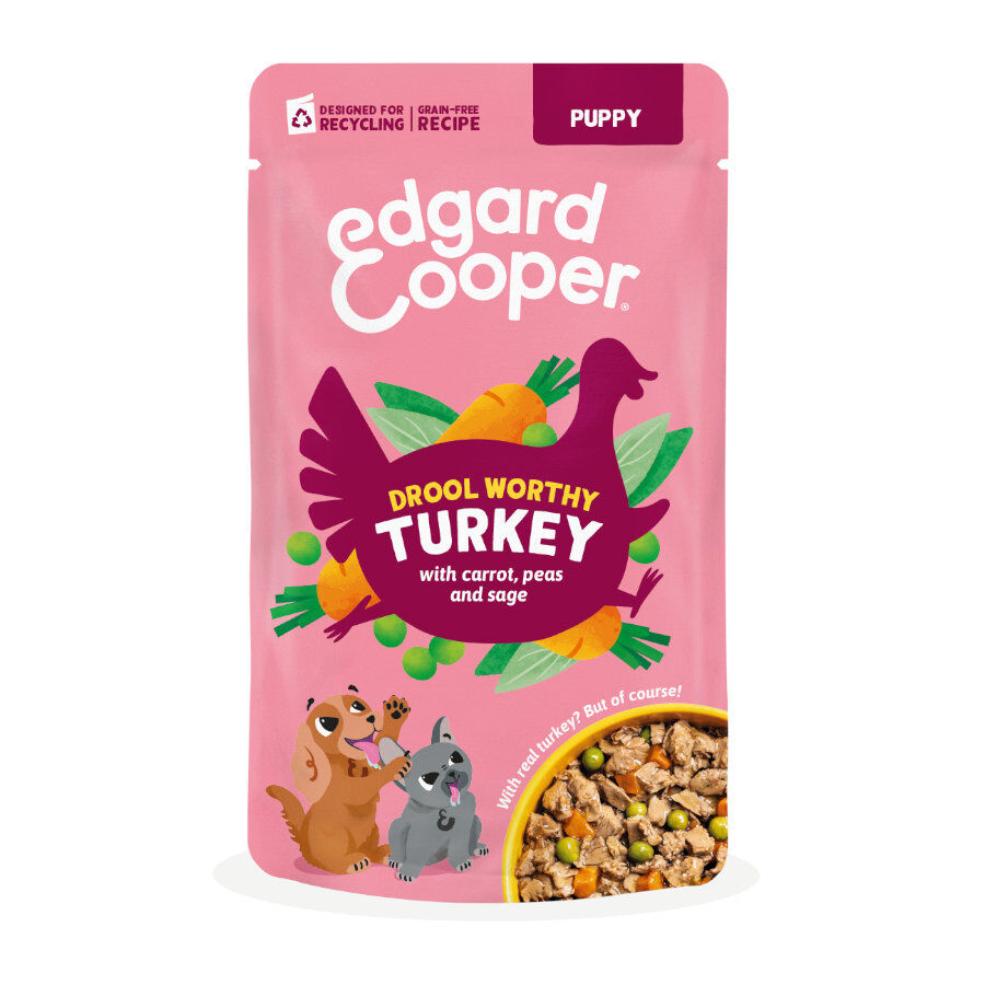 150 g Edgard & Cooper Puppy Grain Free Pavo sobre para perros, , large Imagen numero 1