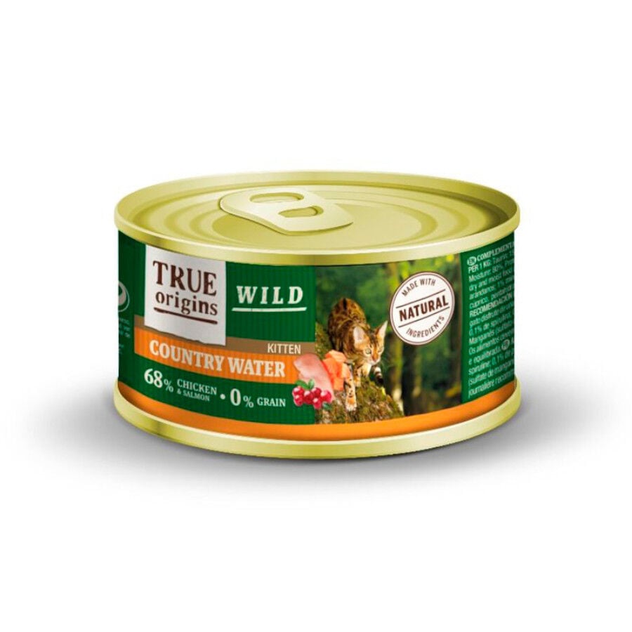 100 g True Origins Wild Kitten Country Water Pollo y Salm&oacute;n lata, , large Imagen numero 1