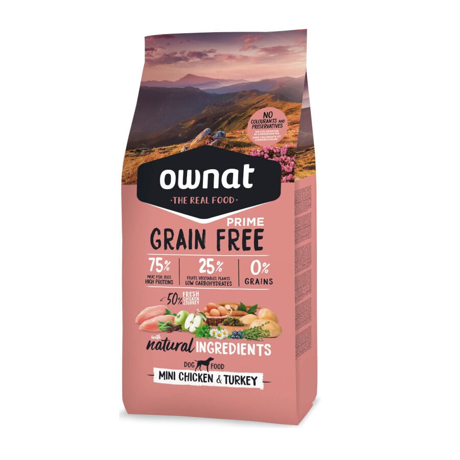 3 kg Ownat Mini Prime Grain Free Pollo y Pavo pienso para perros, , large Imagen numero 1