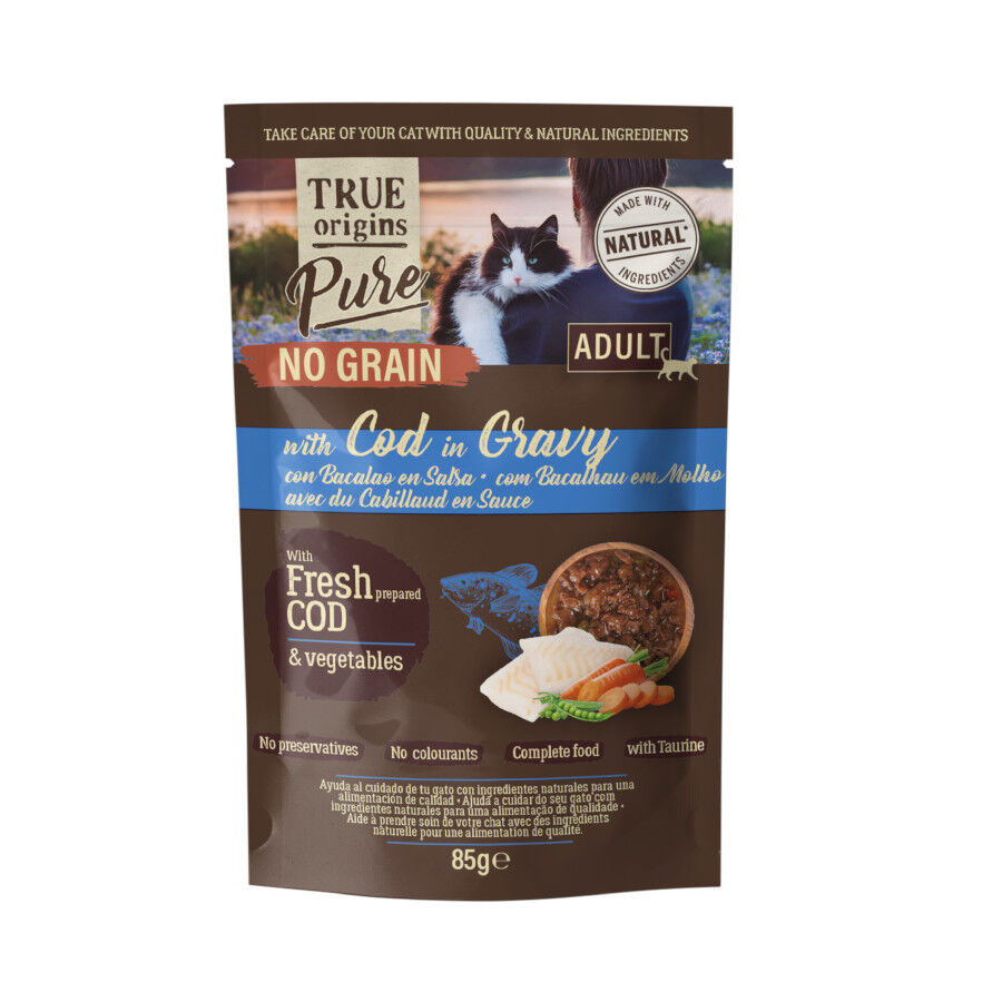 85 g True Origins Pure No Grain Sobre con Bacalao para gatos, , large indicador imagen numero 1
