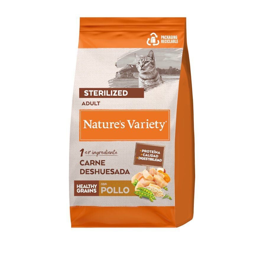 7 kg Nature's Variety Healthy Grains Adult Sterilized Pollo pienso para gatos, , large indicador imagen numero 1