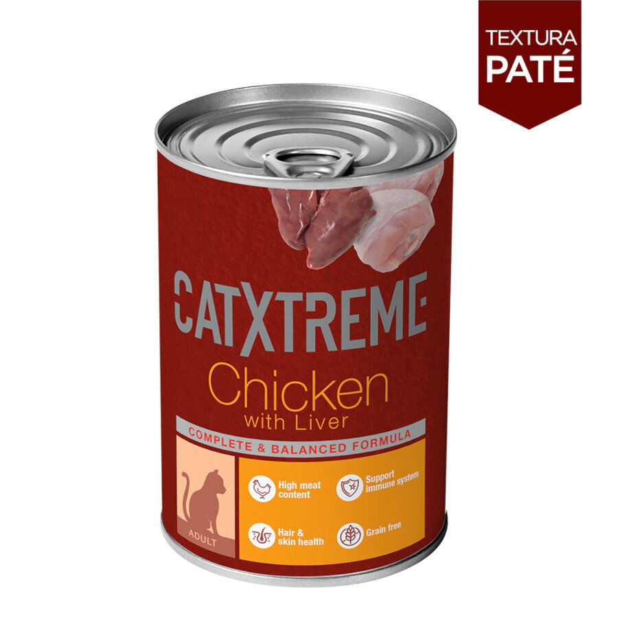 395 g Catxtreme Pollo con H&iacute;gado en pat&eacute; lata para gatos, , large indicador imagen numero 2