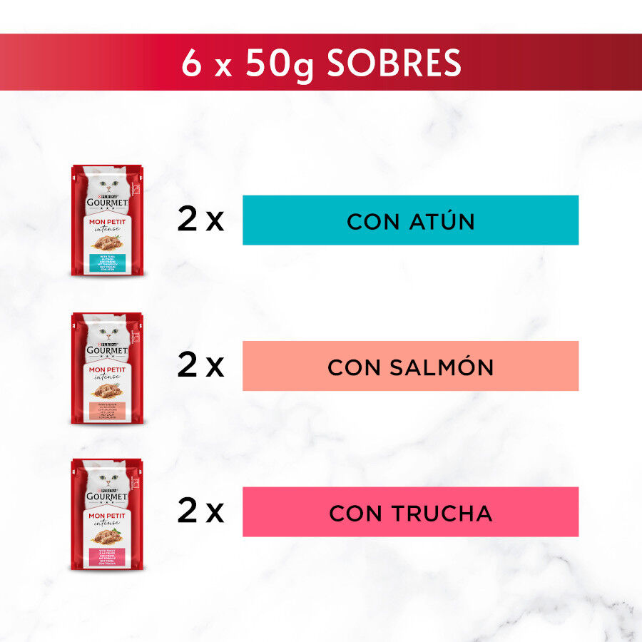 6 sobres x 50 g Gourmet Mon Petit Selecci&oacute;n Carnes en salsa sobre para gatos, , large indicador imagen numero 5