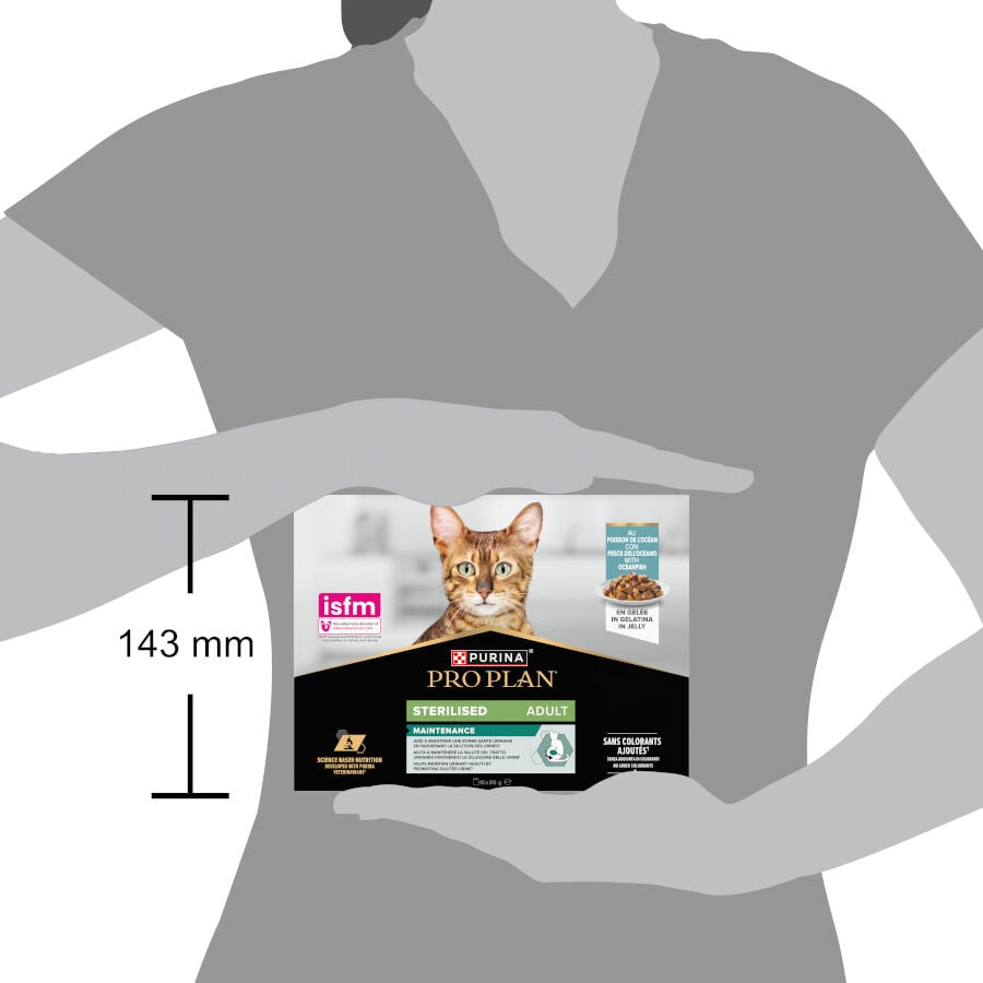 10 sobres x 85 g Pro Plan Adult Sterilised Pescado Sobre en Gelatina para gatos, , large indicador imagen numero 3