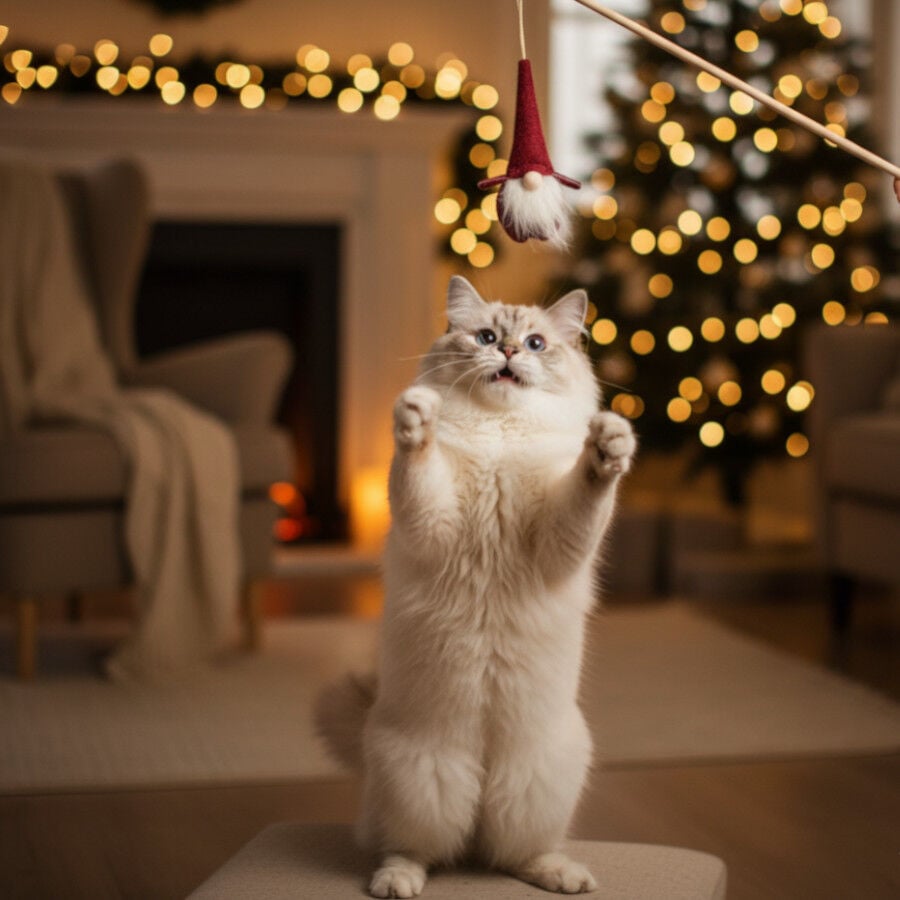 Wonder Christmas Juguete de Ca&ntilde;a Santa Navide&ntilde;o para gatos, , large Imagen numero 3