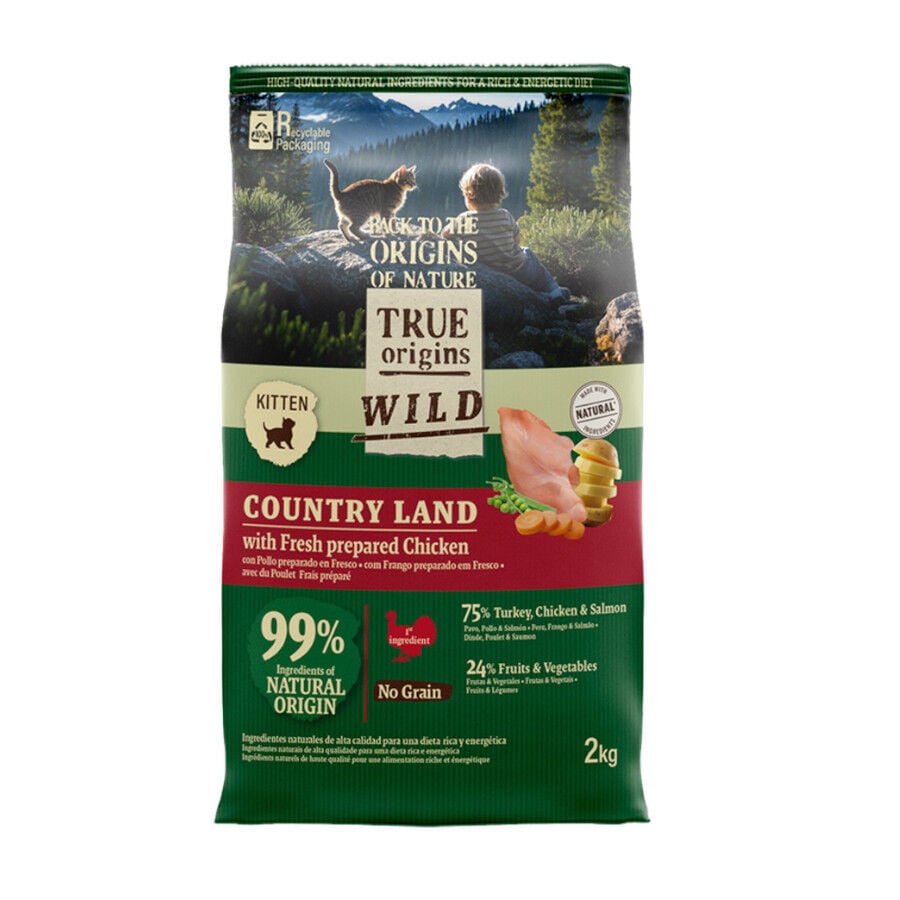 2 kg True Origins Wild Kitten Pollo y Pavo Pienso para gatos, , large indicador imagen numero 1