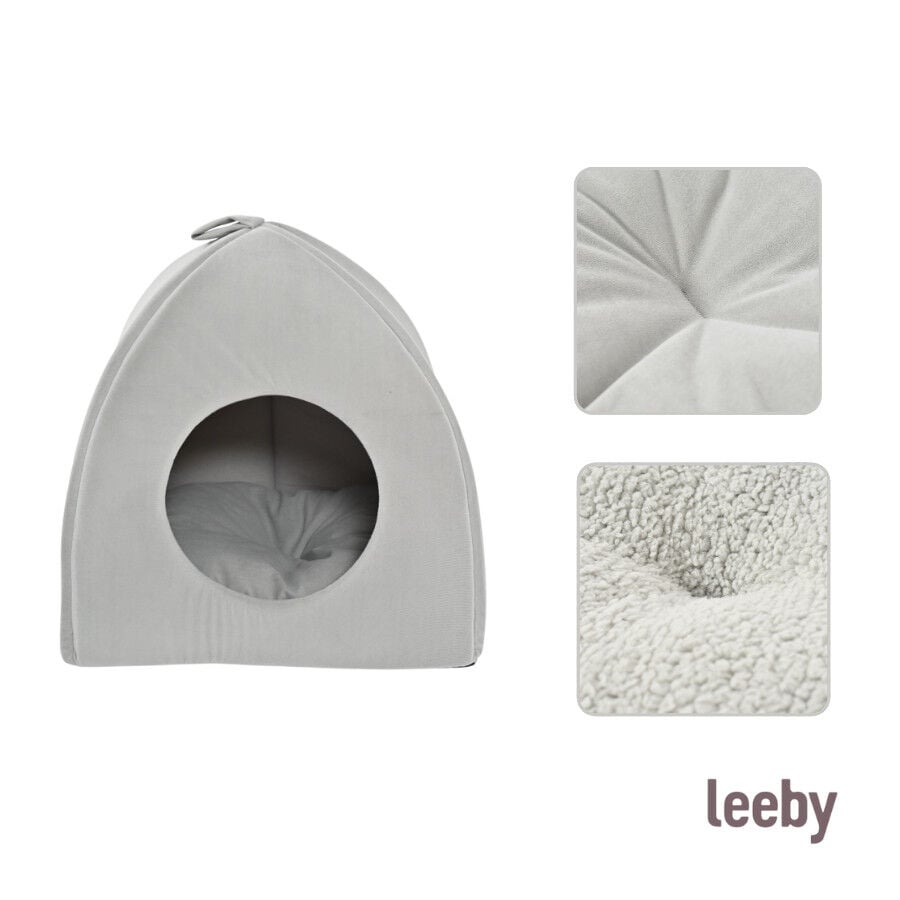 Leeby Cama Iglu Gris para gatos, , large Imagen numero 6