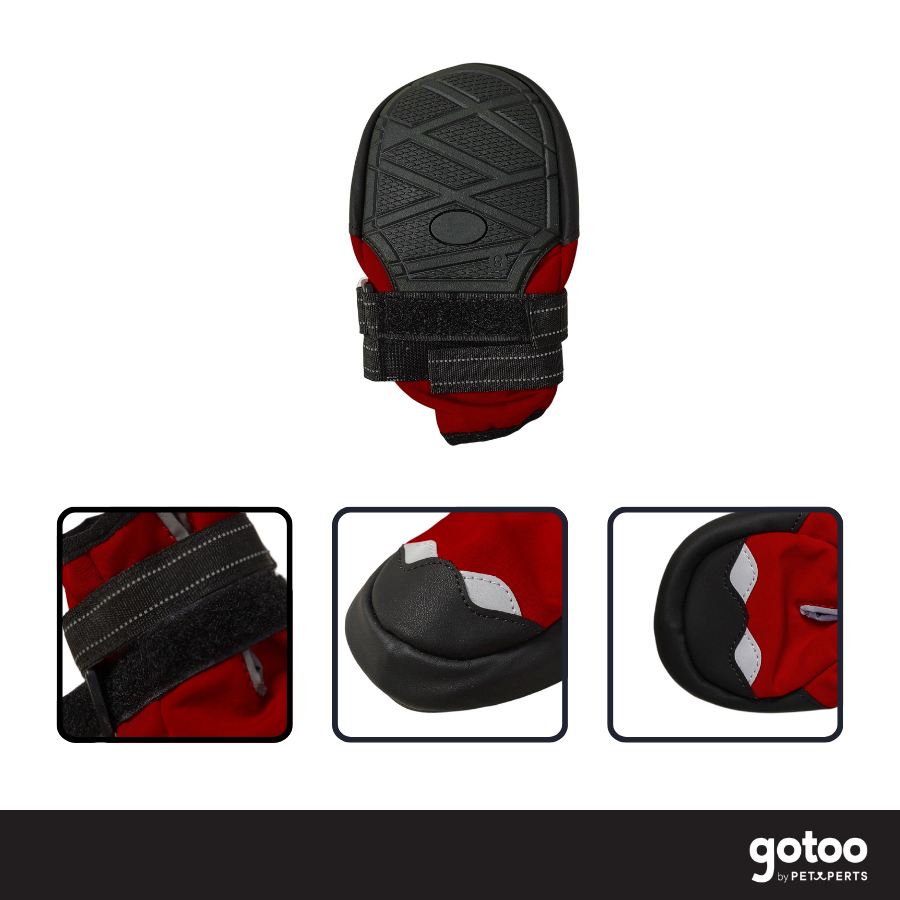 Gotoo Zapatos Rojo y Negro para galgos, , large indicador imagen numero 3