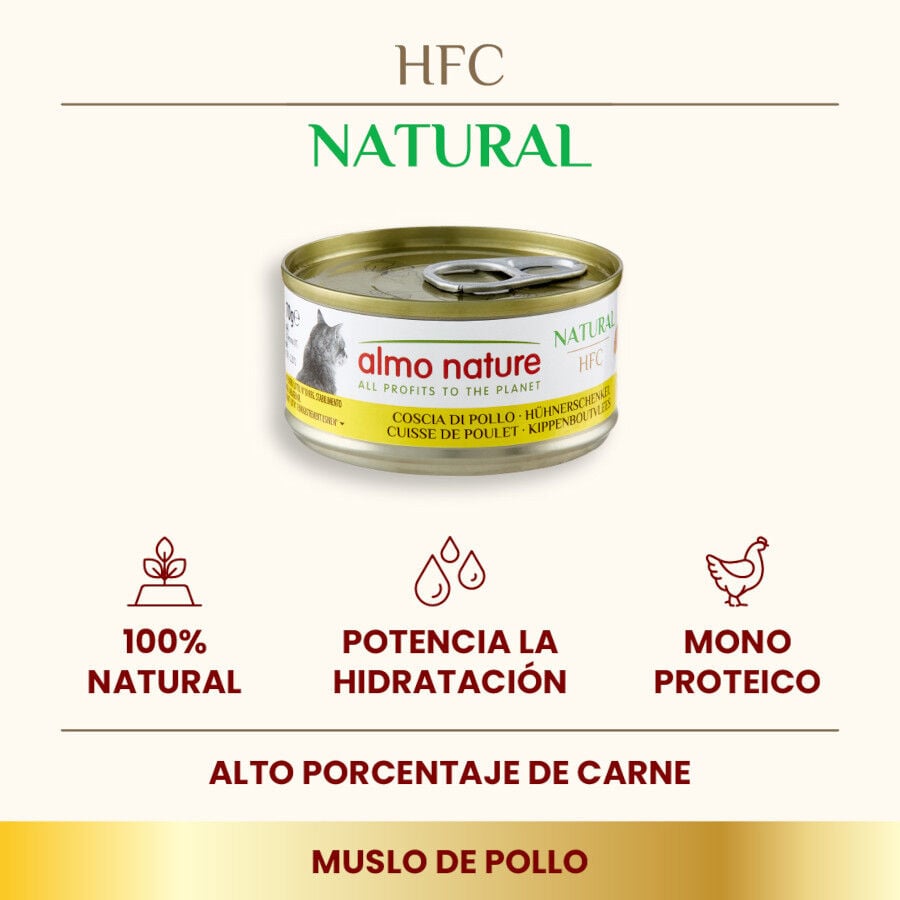 70 g Almo Nature HFC Muslo de Pollo lata para gatos , , large Imagen numero 2