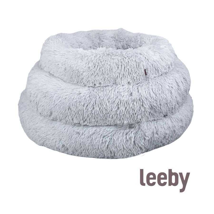 Leeby Cama Redonda Antiestr&eacute;s de Pelo Gris para perros, , large Imagen numero 3