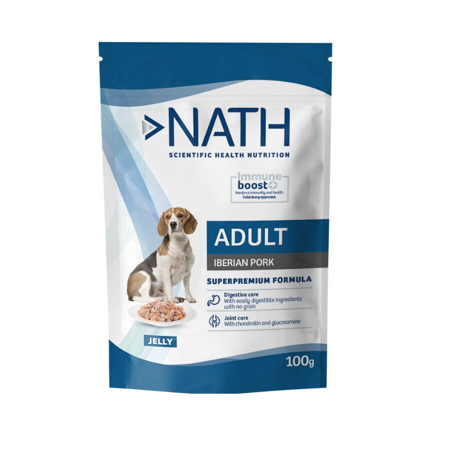 100 g Nath Adult Cerdo Ib&eacute;rico en Gelatina sobre para perros, , large Imagen numero 1