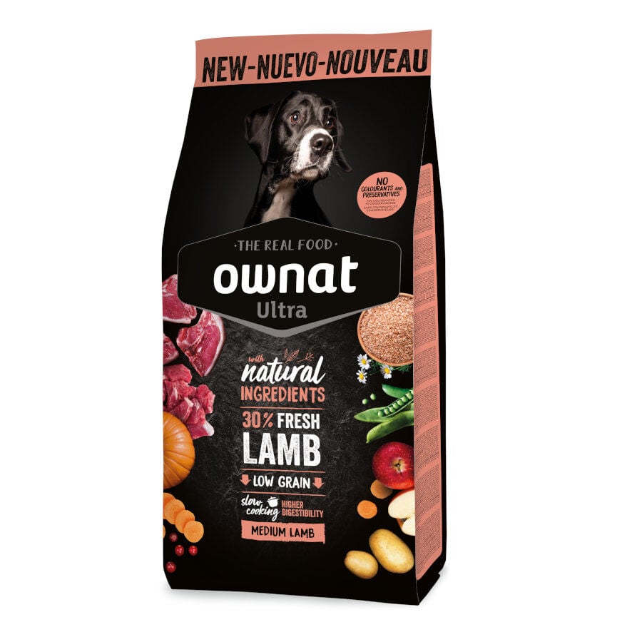 12 kg Ownat Medium Ultra Cordero y Arroz pienso para perros, , large Imagen numero 1