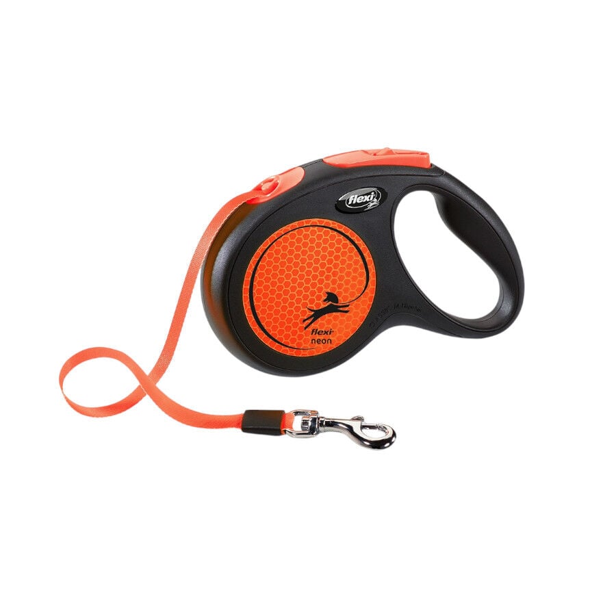 Flexi New Ne&oacute;n Correa Extensible naranja para perros, , large Imagen numero 1