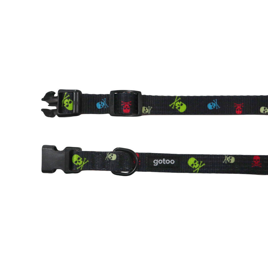 Gotoo Collar estampado calavera negro para perros, , large indicador imagen numero 3
