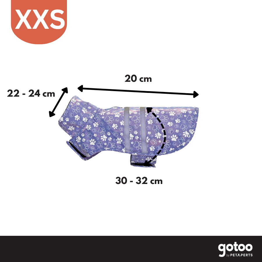 Gotoo Impermeable Estampado Huellas para perros, , large indicador imagen numero 4