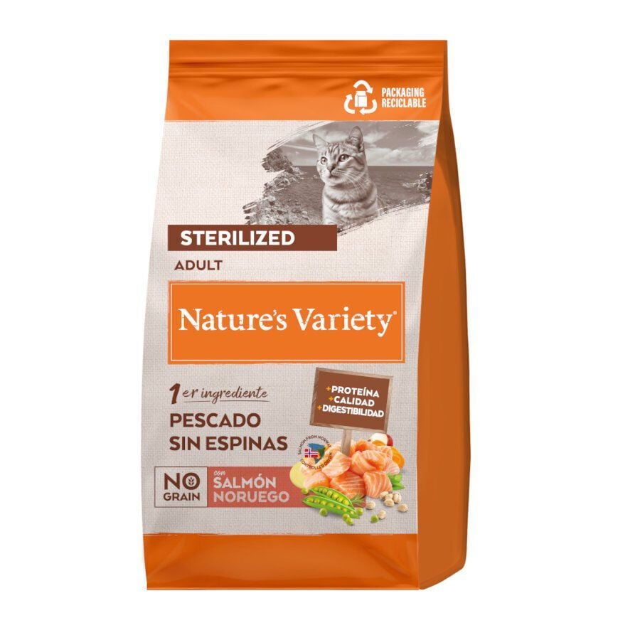 7 kg Nature's Variety No Grain Adult Sterilised Salm&oacute;n Noruego pienso para gatos, , large Imagen numero 1