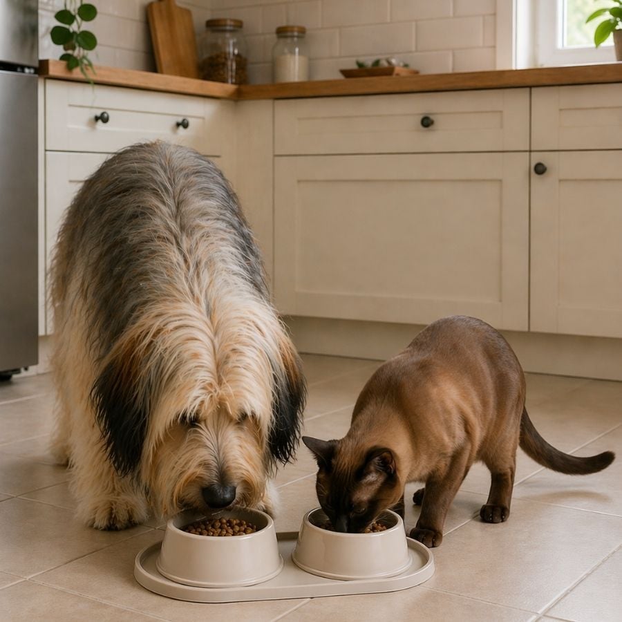 Leeby Comedero Doble de Pl&aacute;stico para perros y gatos, , large indicador imagen numero 1