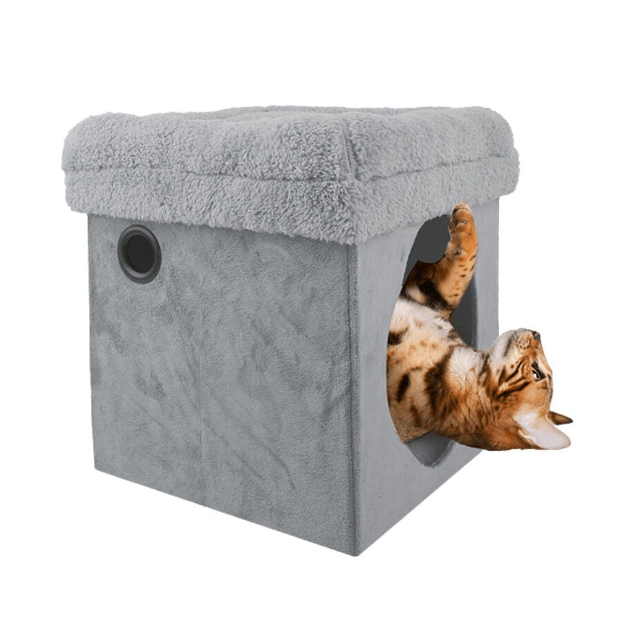 All For Paws Lamb 2 en 1 gris Cama para gatos, , large indicador imagen numero 1