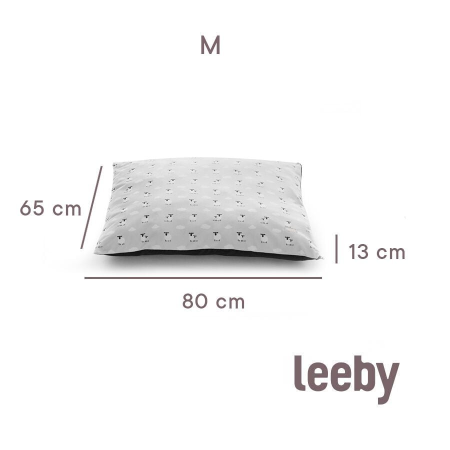 Leeby Cama gris con ovejitas desenfundable para cachorros, , large indicador imagen numero 3