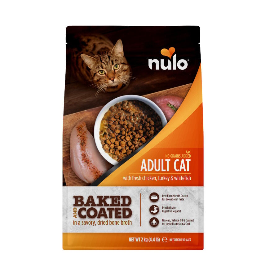 Nulo Baked & Coated Pollo Pavo y Pescado pienso para gatos