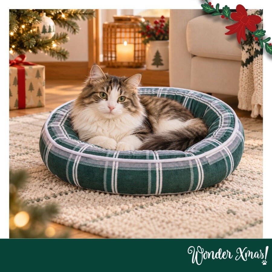 Wonder Christmas Cama Donut Rayas para gatos, , large indicador imagen numero 2
