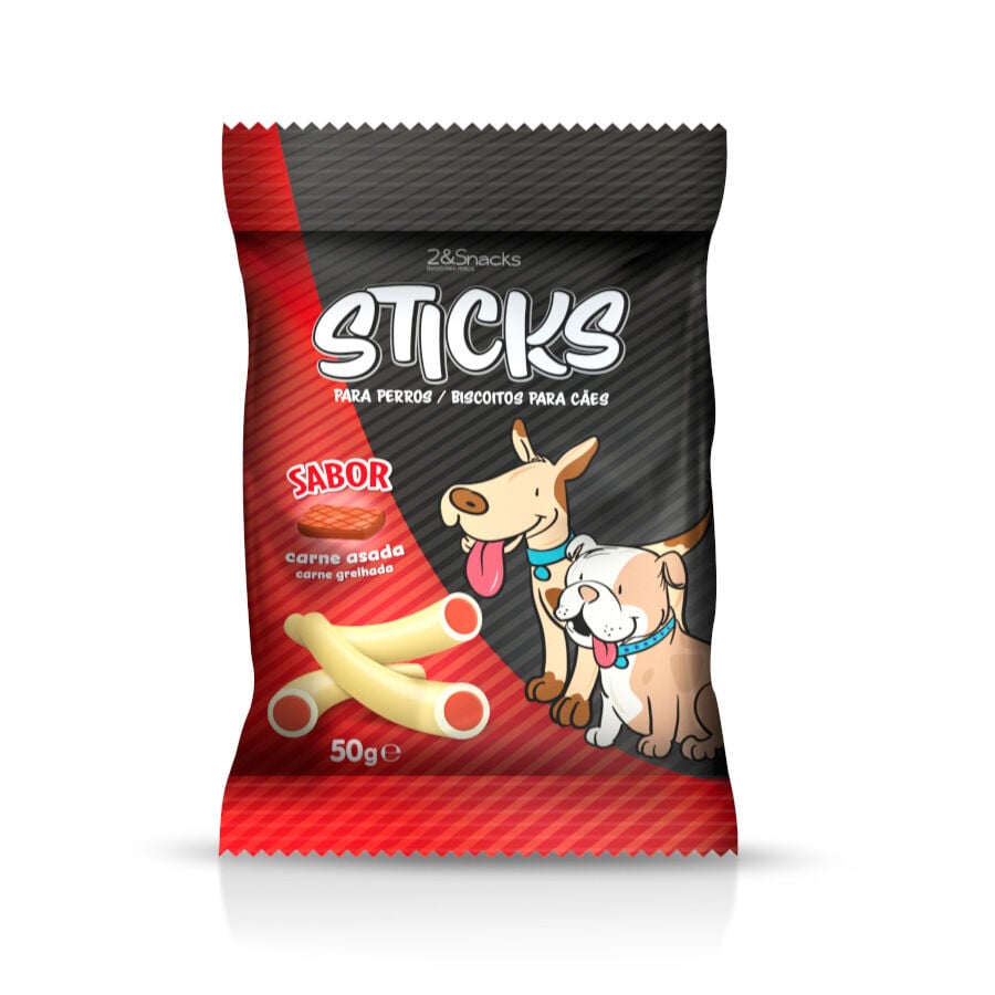 50 g 2&Snacks Sticks de Carne Asada para perros, , large indicador imagen numero 1