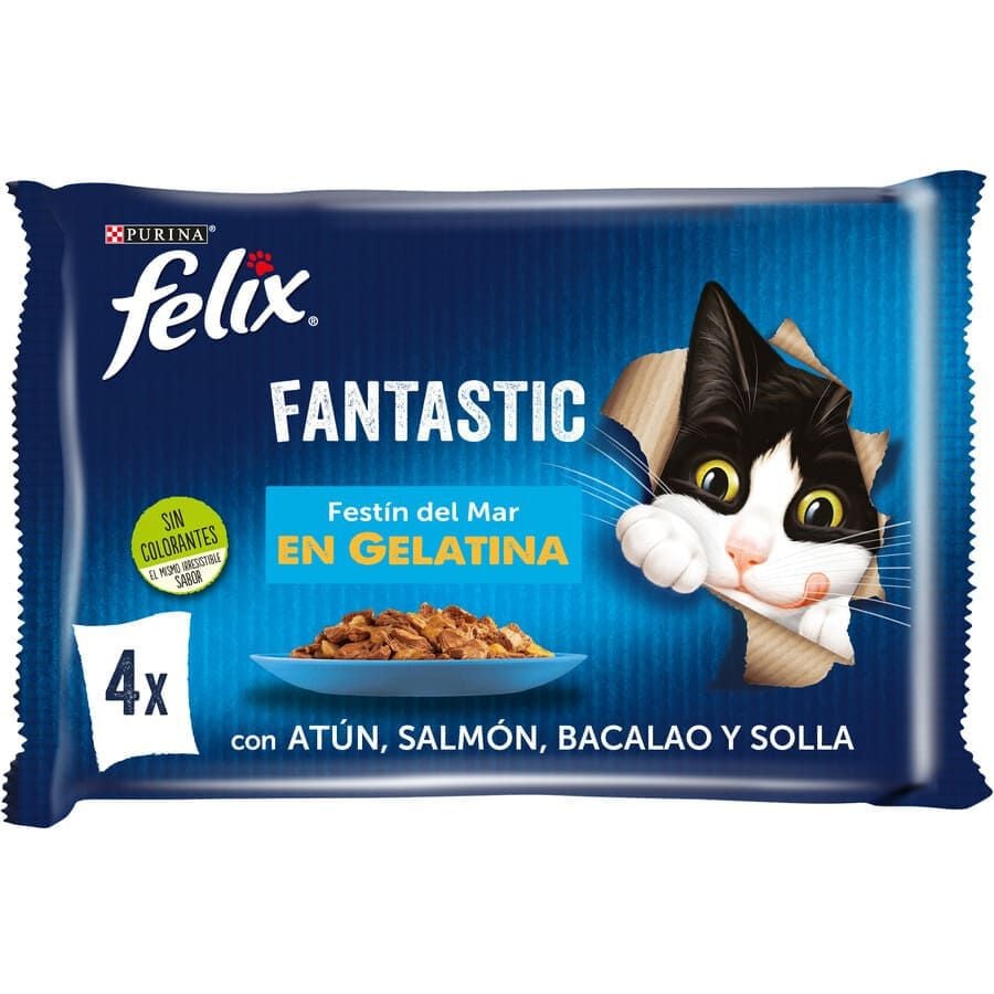 Felix Fantastic Fest&iacute;n del Mar sobres en gelatina para gatos