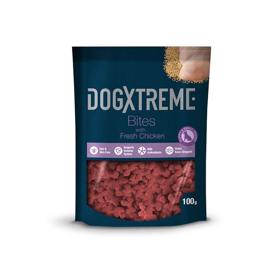 100 g Dogxtreme Bites Puppy Snacks Semih&uacute;medos para perros, , large Imagen numero 1