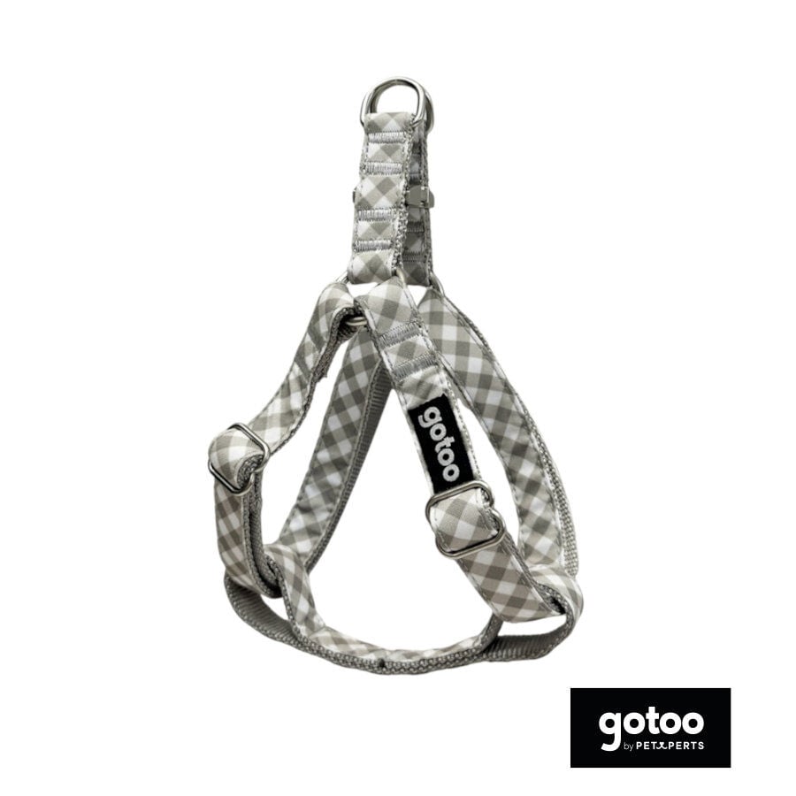 Gotoo Arn&eacute;s estampado cuadro vichy gris para perros, , large indicador imagen numero 2
