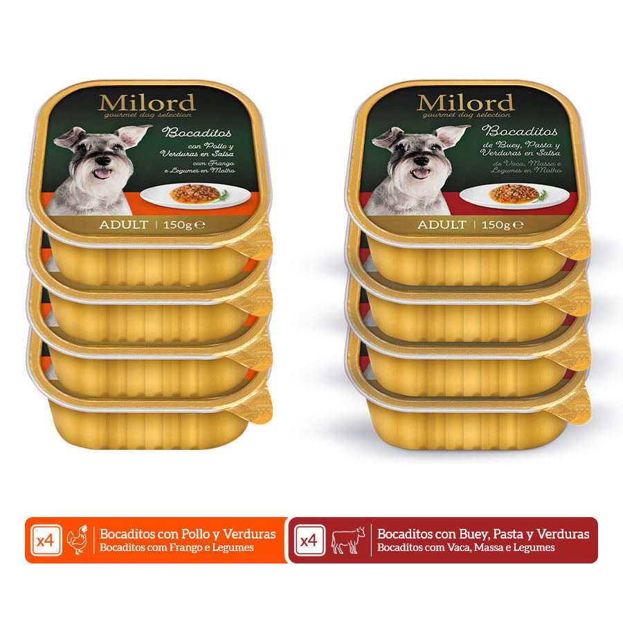 8 tarrinas x 150 g Milord Receta Mediterr&aacute;nea en salsa tarrinas para perros , , large indicador imagen numero 2