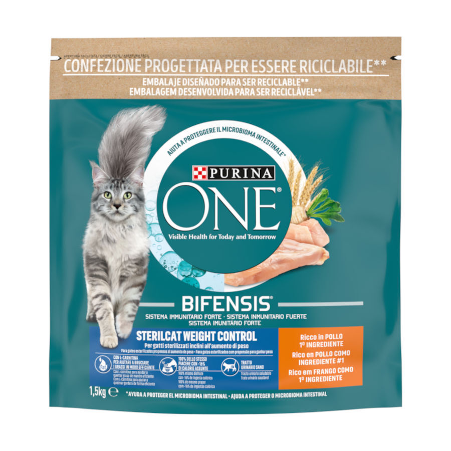 Purina One Bifensis Esterilizado Control de Peso Pollo pienso para gatos