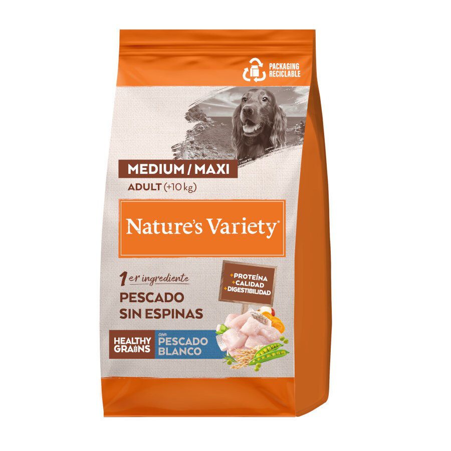 12 kg Nature's Variety Healthy Grains Adult Medium Maxi Pescado Blanco pienso para perros, , large indicador imagen numero 1