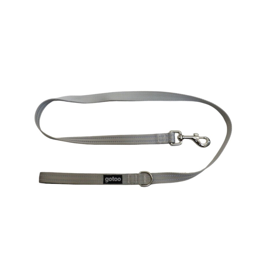 Gotoo Correa de nylon reflectante gris para perros, , large Imagen numero 1