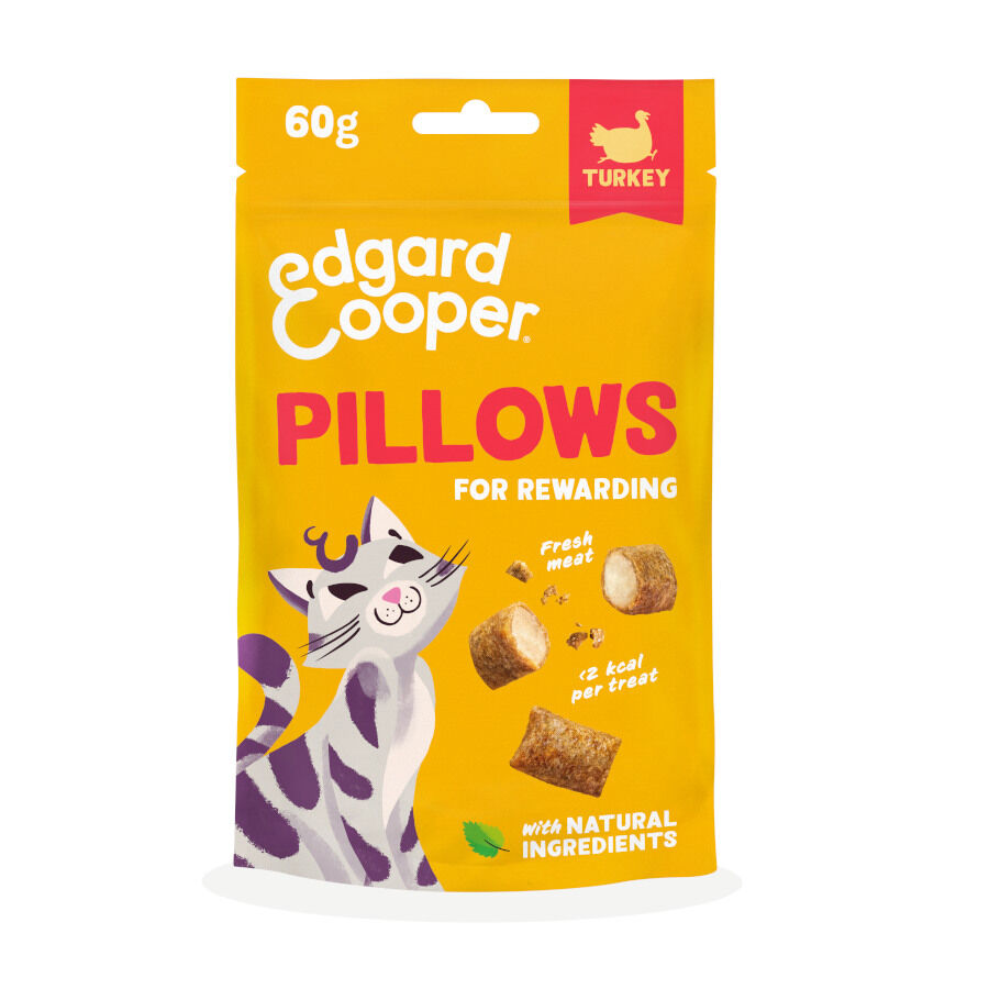 60 g Edgard & Cooper Bocaditos Pillows Pavo para gatos, , large indicador imagen numero 1