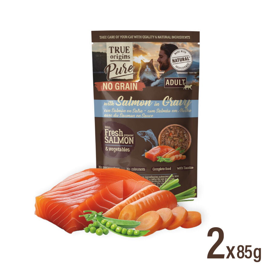 4 sobres x 85 g True Origins Pure Pescado en Salsa Sobres para gatos - Multipack, , large Imagen numero 3