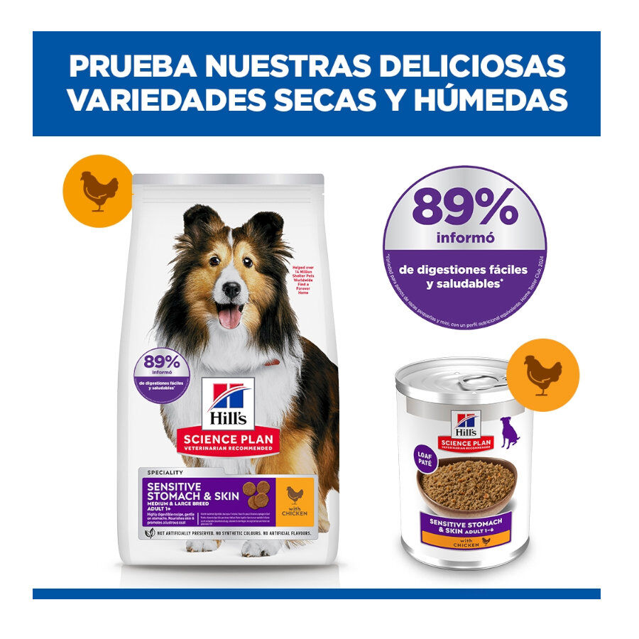 14 kg Hill's Science Plan Sensitive Stomach y skin Adult Pollo pienso para perros, , large indicador imagen numero 9