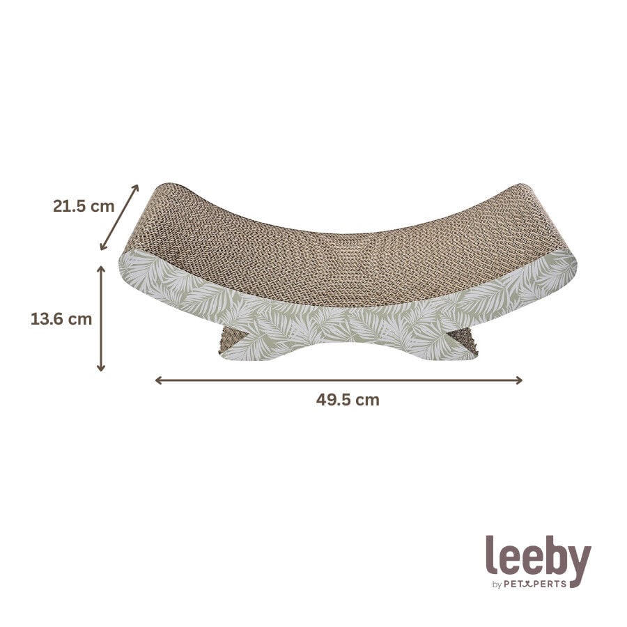 Leeby Remy Rocker rascador de cart&oacute;n horizontal con estampado de hojas para gatos, , large indicador imagen numero 6