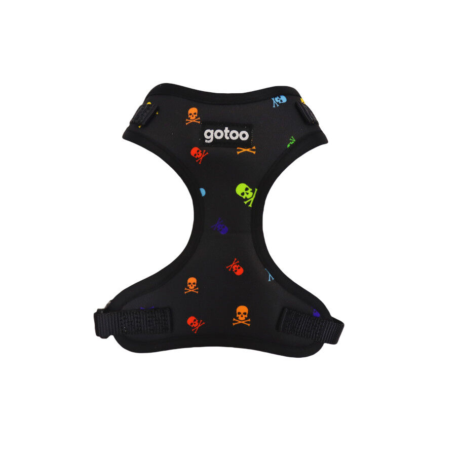 Gotoo Arn&eacute;s ajustable estampado calavera negro para perros, , large indicador imagen numero 1