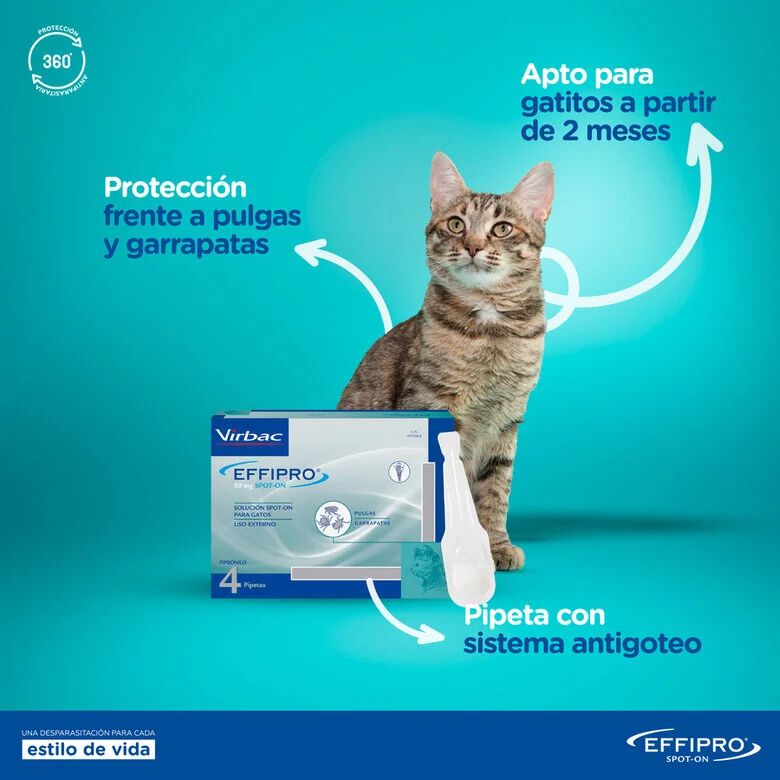 Effipro Pipetas Antiparasitarias para gatos, , large indicador imagen numero 3