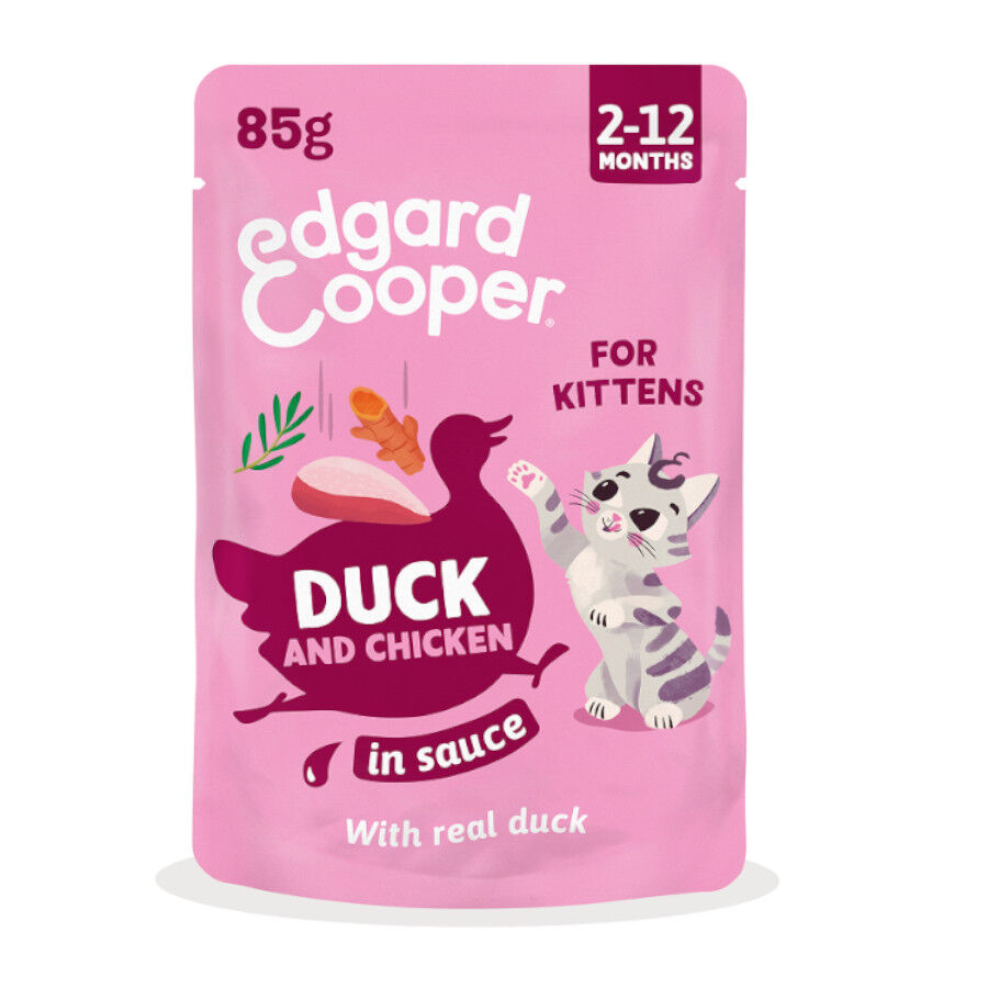 85 g Edgard & Cooper Kitten Pato y Pollo sobre en salsa para gatos, , large Imagen numero 1