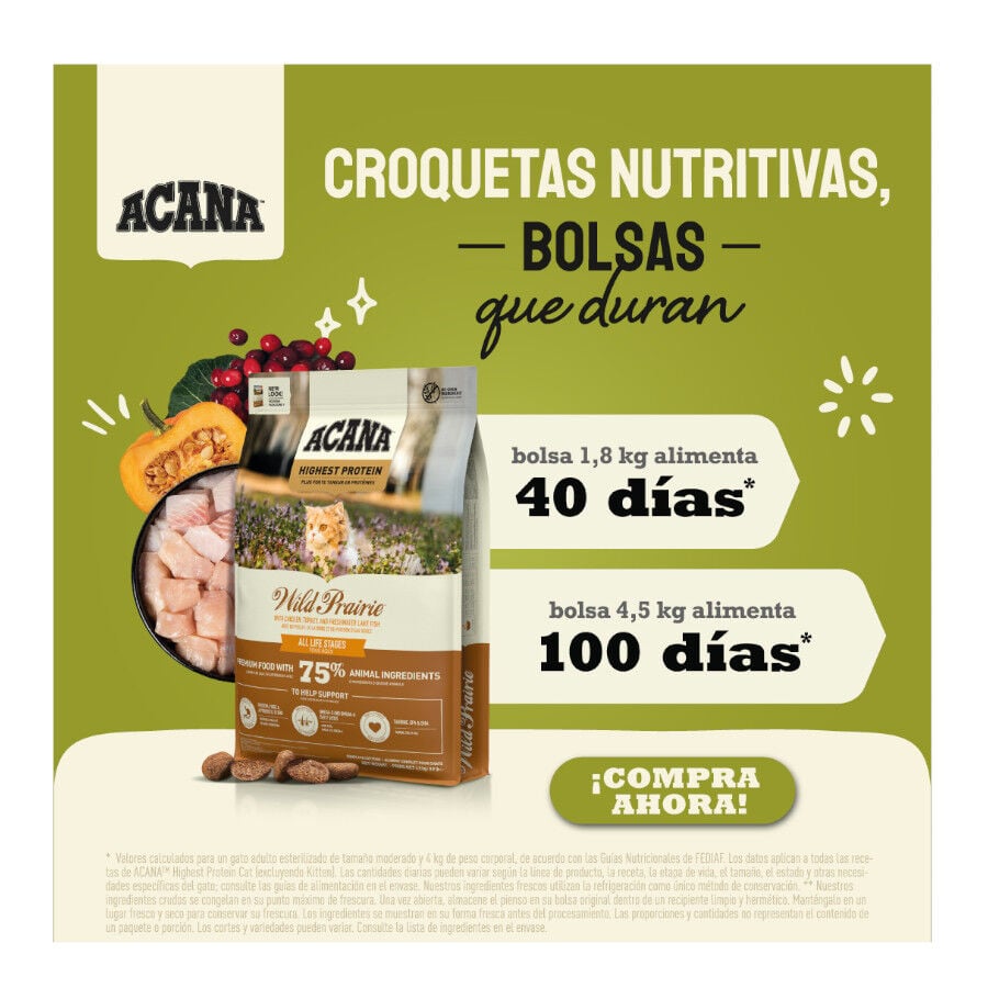 4.5 kg Acana Wild Prairie pienso para gatos, , large indicador imagen numero 4