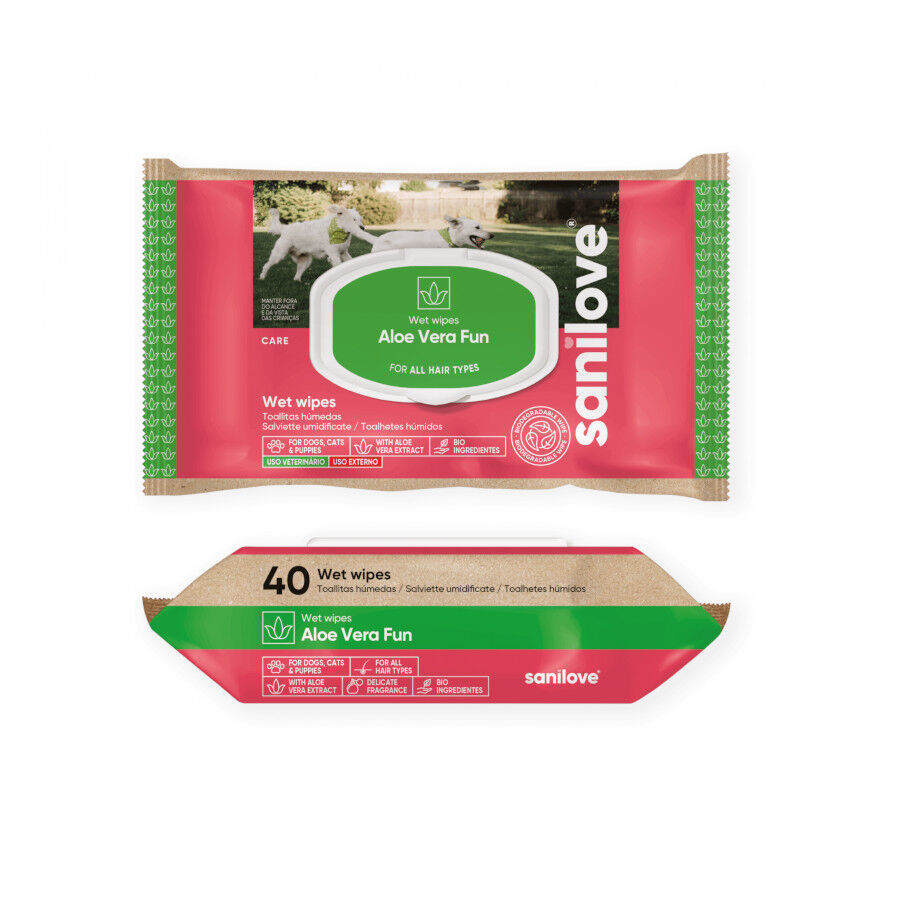 Sanilove Toallitas H&uacute;medas Higi&eacute;nicas Aloe Vera para perros