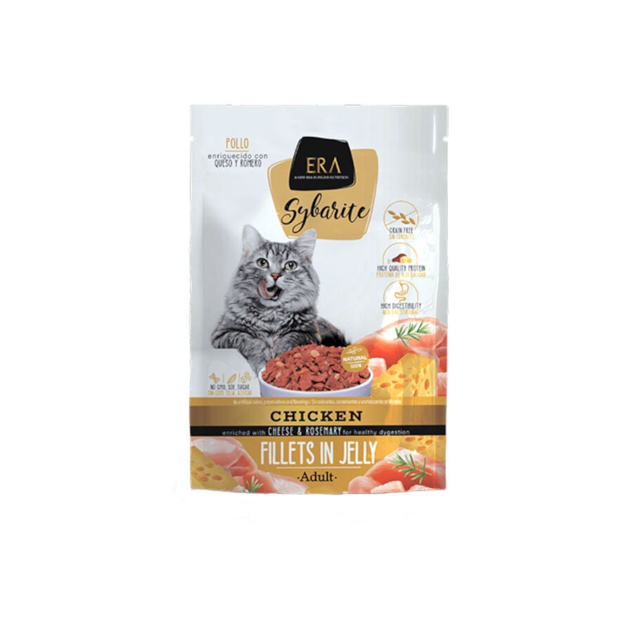 85 g ERA Sybarite Comida H&uacute;meda Con Pollo, Queso y Romero para gatos adultos, , large Imagen numero 1