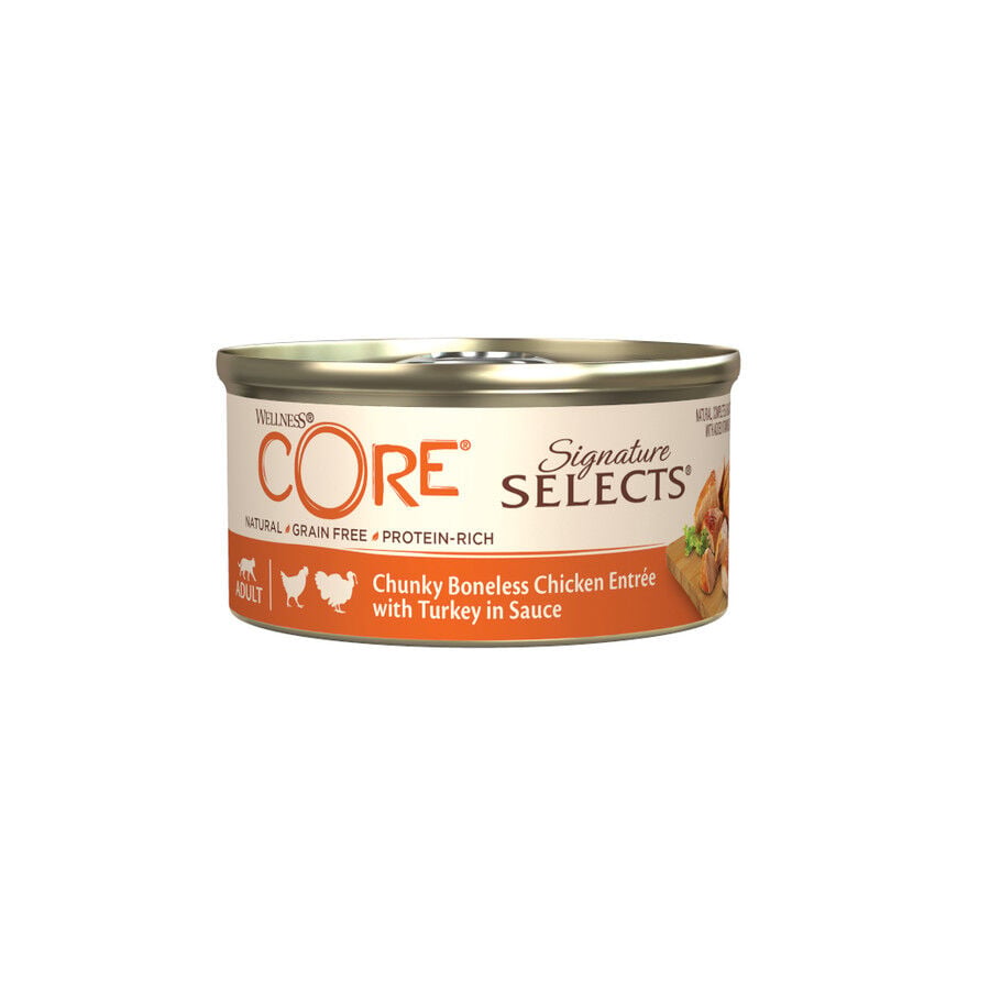 79 g Wellness Core Chunky pollo y pavo lata para gatos, , large indicador imagen numero 1