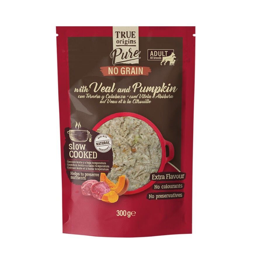 300 g True Origins Pure Adult Gently Coocked Ternera y Calabaza sobre para perros, , large Imagen numero 1