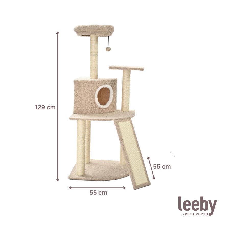 Leeby Boucle Collection &Aacute;rbol rascador con cama nido y rampa para gatos, , large indicador imagen numero 5